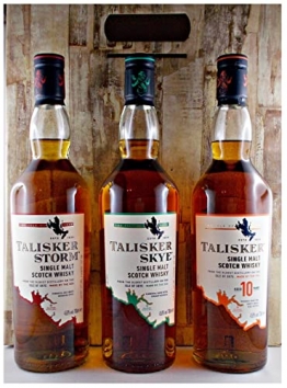 3 Flaschen Talisker : Storm Skye 10 Jahre Single Malt Whisky im Smoking - 1