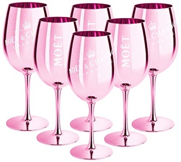 6 x Moet & Chandon Champagnerglas Rose (Limited Edition) Ibiza Imperial Glas Rosa Champagner-Glas Rosé Gläser (6 Stück) - 