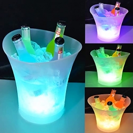 Airmpa LED Eiskübel 5L, Multicolor LED Sektkübel, Wein-und Getränkebehälter mit großem Fassungsvermögen, Eiskübel mit mehreren Farben, geeignet für Festival/Party/Zuhause/Bar/Themenrestaurant - 1