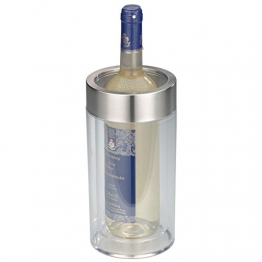 axentia Flaschenkühler transparent, Behälter zum Kühlen von Wein, Sekt, Champagner oder Softdrinks, Getränkekühler doppelwandig, Maße: ca. Ø 12 x H 19.5 cm - 1