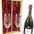 Bollinger Rosé Grand Annee Vintage Champagne 2012 with Two Riedel Crystal Champagne Flutes in einer Geschenkbox, da zu 3 Weinaccessoires - 