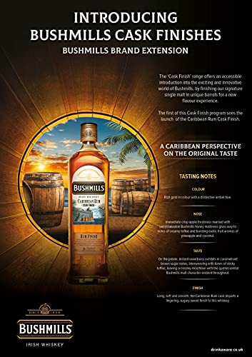 Bushmills Caribbean Rum Cask Finish Blended Malt Irish Whiskey, 0,7l, 40% - 6
