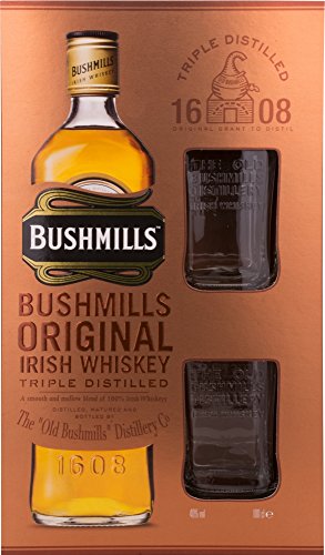 Bushmills Original Irish Whiskey Triple Distilled mit Geschenkverpackung mit 2 Gläser (1 x 1 l) - 2