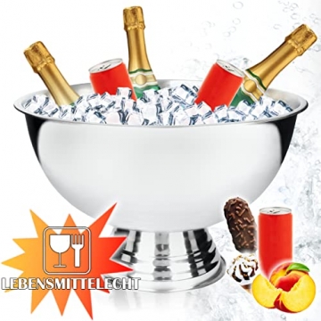 Champagnerschale Sektkühler Edelstahl Schale XXL 40cm Getränkekühler - 5