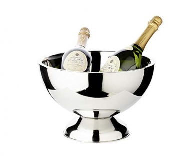 EDZARD Sektkühler Cadiz (Ø 32 cm, M) aus Edelstahl - Flaschenkühler, Champagner Kühler doppelwandig - Getränkekühler für 3 Flaschen - Schale für Wein, Sekt & Eiswürfel - Weinkühler - 2