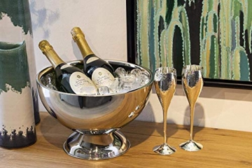 EDZARD Sektkühler Cadiz (Ø 32 cm, M) aus Edelstahl - Flaschenkühler, Champagner Kühler doppelwandig - Getränkekühler für 3 Flaschen - Schale für Wein, Sekt & Eiswürfel - Weinkühler - 5