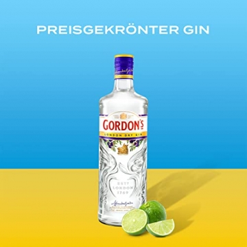 Gordon's London Dry Gin | Destillierter Bestseller | mit Zitrusfrische | Ausgezeichnet & aromatisiert | handgefertigt auf englischem Boden | 37,5% vol | 700 ml Einzelflasche | - 5