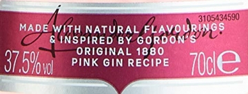 Gordon's Pink Gin | Premium destilliert | mit Erdbeer- und Himbeergeschmack | Hervorragend aromatisiert | handgefertigt auf englischem Boden | 37,5% vol | 700 ml Einzelflasche | - 9