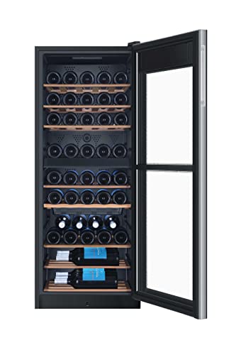 Haier WS53GDA Weinklimaschrank für 53 Flaschen mit 2 Klimazonen/Freistehend/UV undurchlässige Glasscheibe/Türschloss, Schwarz - 7