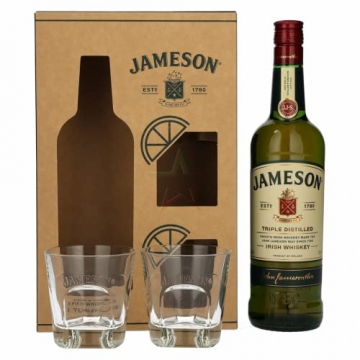 Jameson Triple Distilled Irish Whiskey mit 2 Gläsern 40,00% 0,70 lt. - 