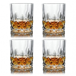 Joeyan Whisky Gläser 4er Set - 300ml Rumgläserset - Whiskybecher für Schottisch, Bourbon, Rum, Cocktails - 1