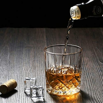 Joeyan Whisky Gläser 4er Set - 300ml Rumgläserset - Whiskybecher für Schottisch, Bourbon, Rum, Cocktails - 4