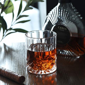 Joeyan Whisky Gläser 4er Set - 300ml Rumgläserset - Whiskybecher für Schottisch, Bourbon, Rum, Cocktails - 6