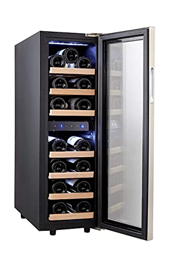 Kalamera Kleiner Weinkühlschrank, 19 Flaschen,Kompressor, 75 Liter, Temperaturzonen 5-10°C/10-18°C, 88cm hoch, KRC-75BSS - 8