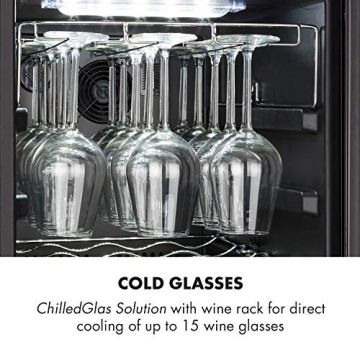 Klarstein Bellevin - Weinkühlschrank, Getränkekühlschrank mit LED-Beleuchtung, Weinkühler mit Metallregalebenen, Wine Fridge, Volumen (173 Liter / 56 Flaschen) - 7