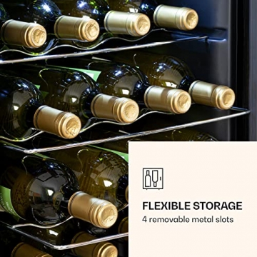 Klarstein Ultimo Uno Weinkühlschrank - Wine Fridge mit Temperaturregler: 5-8 °C, Weinschrank mit Touch-Bedienfeld, Platz für 20 Flaschen, 53 Liter Gesamtvolumen, schwarz - 6