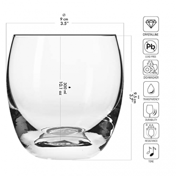 KROSNO Whisky-Gläser | Set von 6 | 300 ML | Elite Kollektion | Perfekt für zu Hause, Restaurants und Partys | Spülmaschinenfest - 2