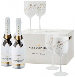 Moet & Chandon Ice Imperial Champagner in Holzkiste mit 4 Acryl-Gläsern (2 x 0.75 l) - 1