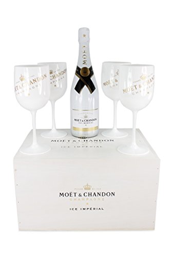 Moet & Chandon Moet Ice Champagner in Holzkiste mit 4 Gläsern (1 x 0.75 l) - 1