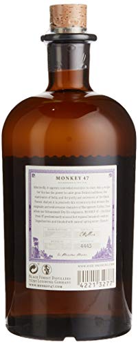 Monkey 47 Schwarzwald Dry Gin in traditioneller Holzkiste – Harmonischer Gin mit Wacholderaroma und frischen Zitronen- und Fruchtnoten – 1 x 0,5 l - 3