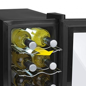 N8WERK Weinkühlschrank für 8 Flaschen in der Midnight Edition | Mit doppelwandiger Temperglastür | Temperaturbereich 8 °C - 18 ° C | Touch Bedienfeld mit LED Display - 5