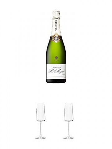 Pol Roger Brut Champagner Frankreich 0,75 Liter + Stölzle Power Champagnerkelch 1 Stück - 1590029 + Stölzle Power Champagnerkelch 1 Stück - 1590029 - 1