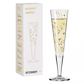 Ritzenhoff 1078202 Goldnacht #2 Champagnerglas, Glas, 205 milliliters, Mehrfarbig - 1