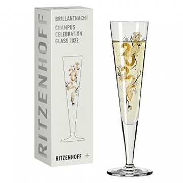 RITZENHOFF 1079012 Brillantnacht Celebration Glass #2022 Champagnerglas, Kristallglas, 205 milliliters, Gold, Schwarz - 1