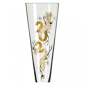 RITZENHOFF 1079012 Brillantnacht Celebration Glass #2022 Champagnerglas, Kristallglas, 205 milliliters, Gold, Schwarz - 5