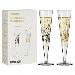 RITZENHOFF 6031002 Goldnacht 2 Champagnerglas-Set, Kristallglas, 205 milliliters - 1