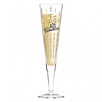 RITZENHOFF Champus Champagnerglas von Oliver Melzer, aus Kristallglas, 200 ml, mit edlen Gold- und Platinanteilen, inkl. Stoffserviette, 1 Stück (1er Pack) - 2