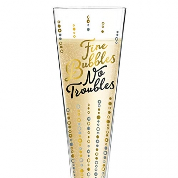 RITZENHOFF Champus Champagnerglas von Oliver Melzer, aus Kristallglas, 200 ml, mit edlen Gold- und Platinanteilen, inkl. Stoffserviette, 1 Stück (1er Pack) - 3
