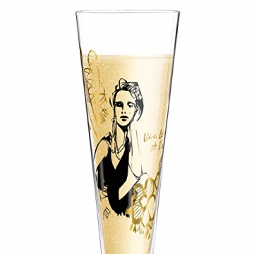 Ritzenhoff Champus Champagnerglas von Peter Pichler (La Parisienne), aus Kristallglas, 205 ml, mit edlen Goldanteilen - 3