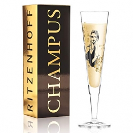 Ritzenhoff Champus Champagnerglas von Peter Pichler (La Parisienne), aus Kristallglas, 205 ml, mit edlen Goldanteilen - 1