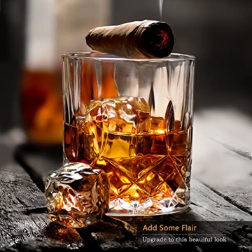 SZMMG Whiskygläser Set von 6 mit 11er Unzen Premium bleifreiem Kristall-Whiskyglas, altmodisches Glas im Rock-Stil zum Trinken von Scotch, Bourbon, Cognac, Irish Whiskey und altmodischen Cocktails - 4