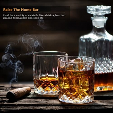 SZMMG Whiskygläser Set von 6 mit 11er Unzen Premium bleifreiem Kristall-Whiskyglas, altmodisches Glas im Rock-Stil zum Trinken von Scotch, Bourbon, Cognac, Irish Whiskey und altmodischen Cocktails - 5