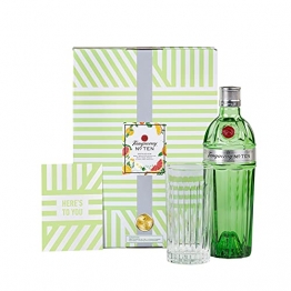 Tanqueray No.Ten | Premium Gin | im hochwertigen Geschenkset mit Glas & Grußkarte | Preisgekrönter, aromatischer Bestseller | handverlesen auf englischem Boden | 47,3 % vol | 700 ml Einzelflasche | - 1