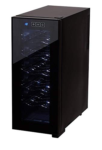 Weinkühlschrank 33 Liter 12 Flasche Weinkühler Weinklimakühlschrank Mini Kühlschrank Minibar mit Glastür LED Beleuchtung - 3