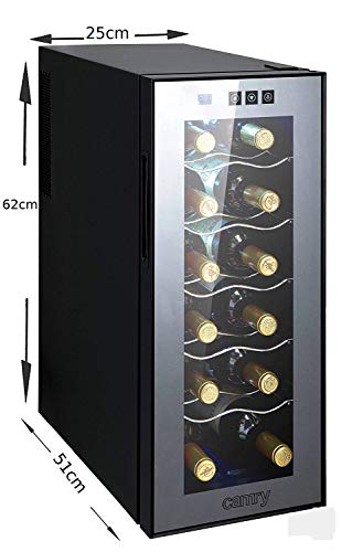 Weinkühlschrank 33 Liter 12 Flasche Weinkühler Weinklimakühlschrank Mini Kühlschrank Minibar mit Glastür LED Beleuchtung - 4