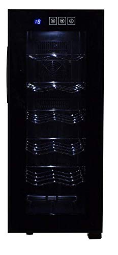 Weinkühlschrank 33 Liter 12 Flasche Weinkühler Weinklimakühlschrank Mini Kühlschrank Minibar mit Glastür LED Beleuchtung - 7