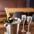 EDZARD Sektkühler Joey (Ø 21 cm) aus Edelstahl - Flaschenkühler, Weinkühler - Getränkekühler für 1 Flasche - Schale für Wein, Sekt & Eiswürfel - Champagner Kühler mit Griff - 3