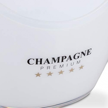 Relaxdays Sektkühler, Champagne Premium, 6l Volumen, Getränke kühlen, Champagnerkühler HxBxT: 25,5 x 34,5 x 26 cm, weiß, 10028655 - 7