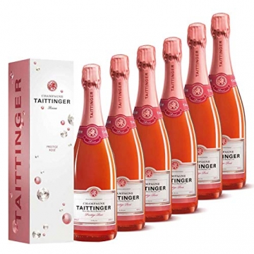 Taittinger Champagner Set 6x 0,75l Brut Prestige Rosé je in Geschenkverpackung - Champagnerset - 1