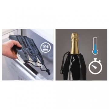 Vacu Vin 3887560 Aktiv Kühler Wein & Champagner Flaschenkühler, Silikon, Platin - 6