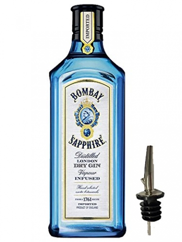 Bombay Sapphire Gin 1,0 Liter + Ausgießer - 1