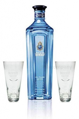 Star of Bombay Slow Distilled London Dry Gin 0,7l (47,5% Vol) + 2x Bombay Sapphire Glas Gläser Ginglas Longdrinkglas- [Enthält Sulfite] - 1