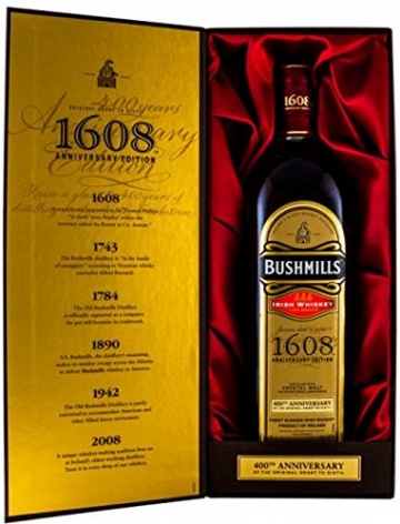 Bushmills Irish Whiskey (1608 Anniversary Edition) in Geschenkverpackung - 46% 700 ml - 2