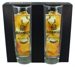 Bushmills Irish Whiskey Highball Hi-Ball Gläser Glasset Schwere Glasbasis mit Logo Design | Irland Bar Zubehör Glaswaren Barware Bar Küche Home Küche Zubehör - 1